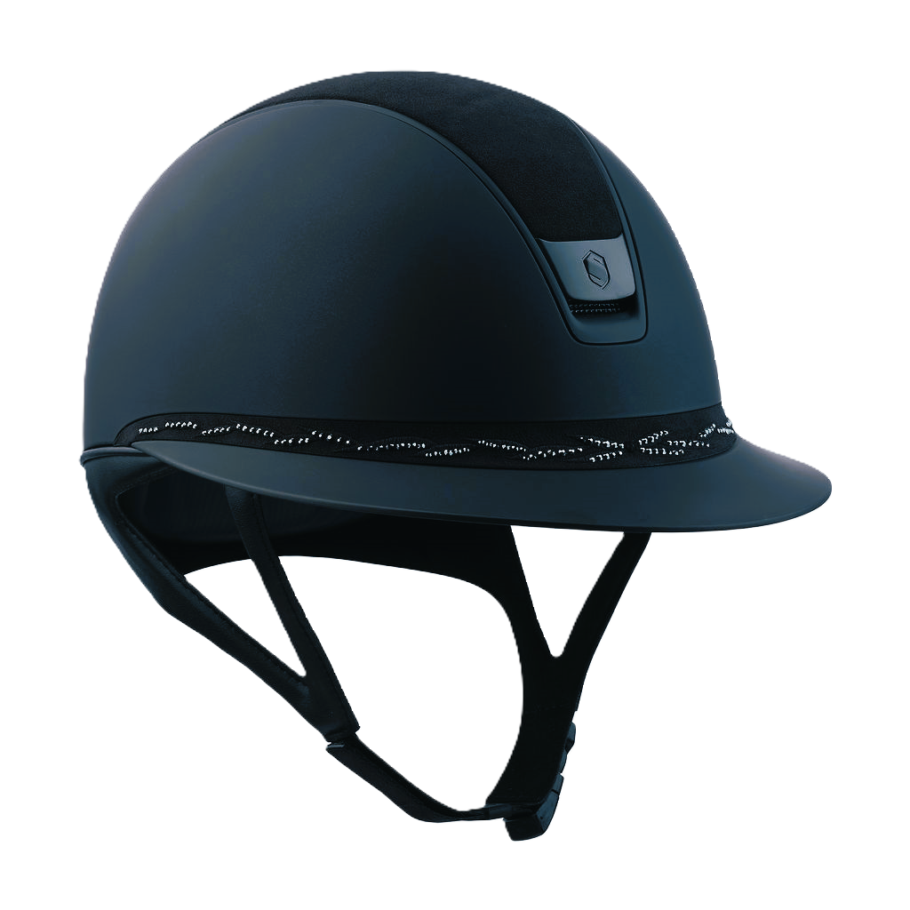 Samshield 2.0 Miss Shield shadowmatt riding helmet Flower Swarovski Navy