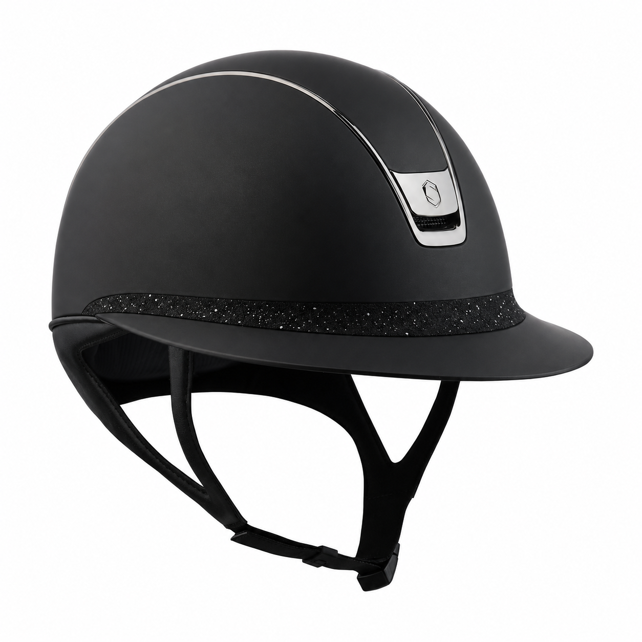 Samshield 2.0 Paardrijhelm Miss Shield Shadowmatt Crystal Fabric FB Zwart