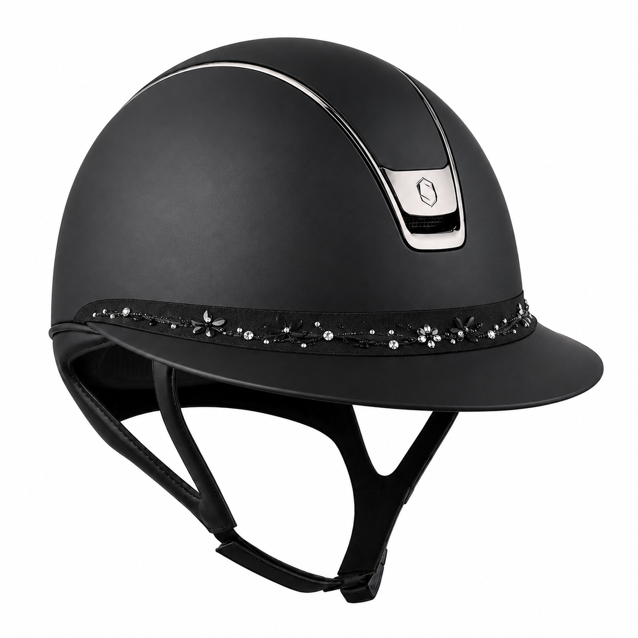 Samshield 2.0 Paardrijhelm Miss Shield Shadowmatt Flower Jewellery FB Zwart Zwart