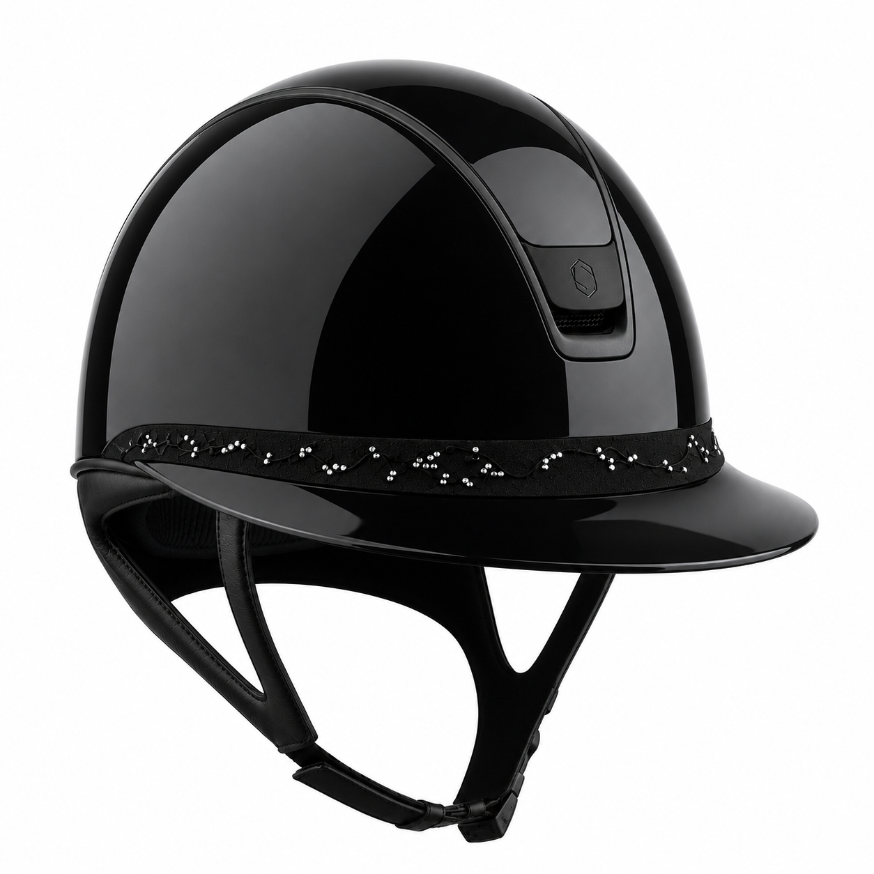 Samshield 2.0 Paardrijhelm Miss Shield Shadowglossy Crystal Leaf FB Matt Zwart Zwart