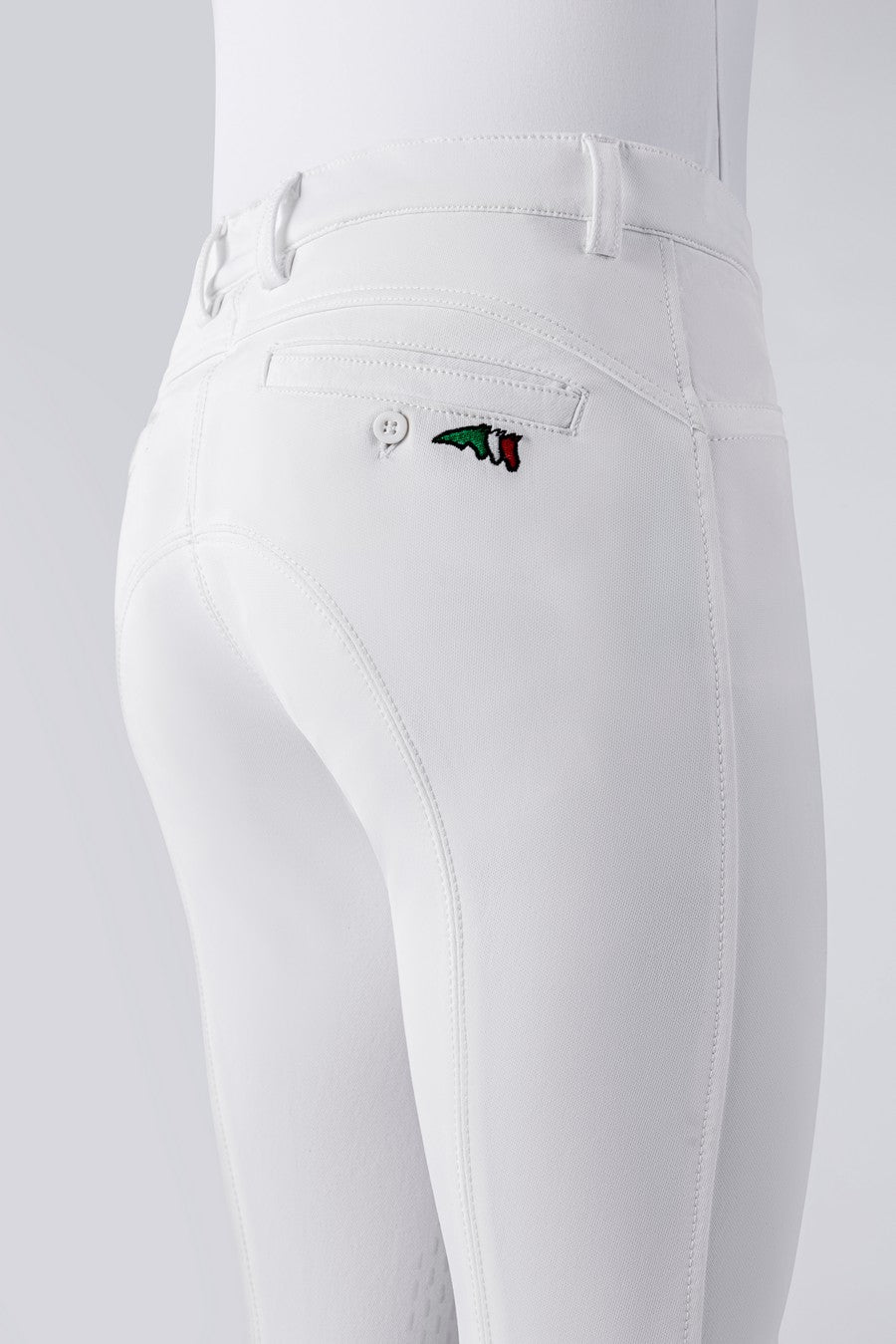 Equiline riding breeches boys knee grip Jhoank White