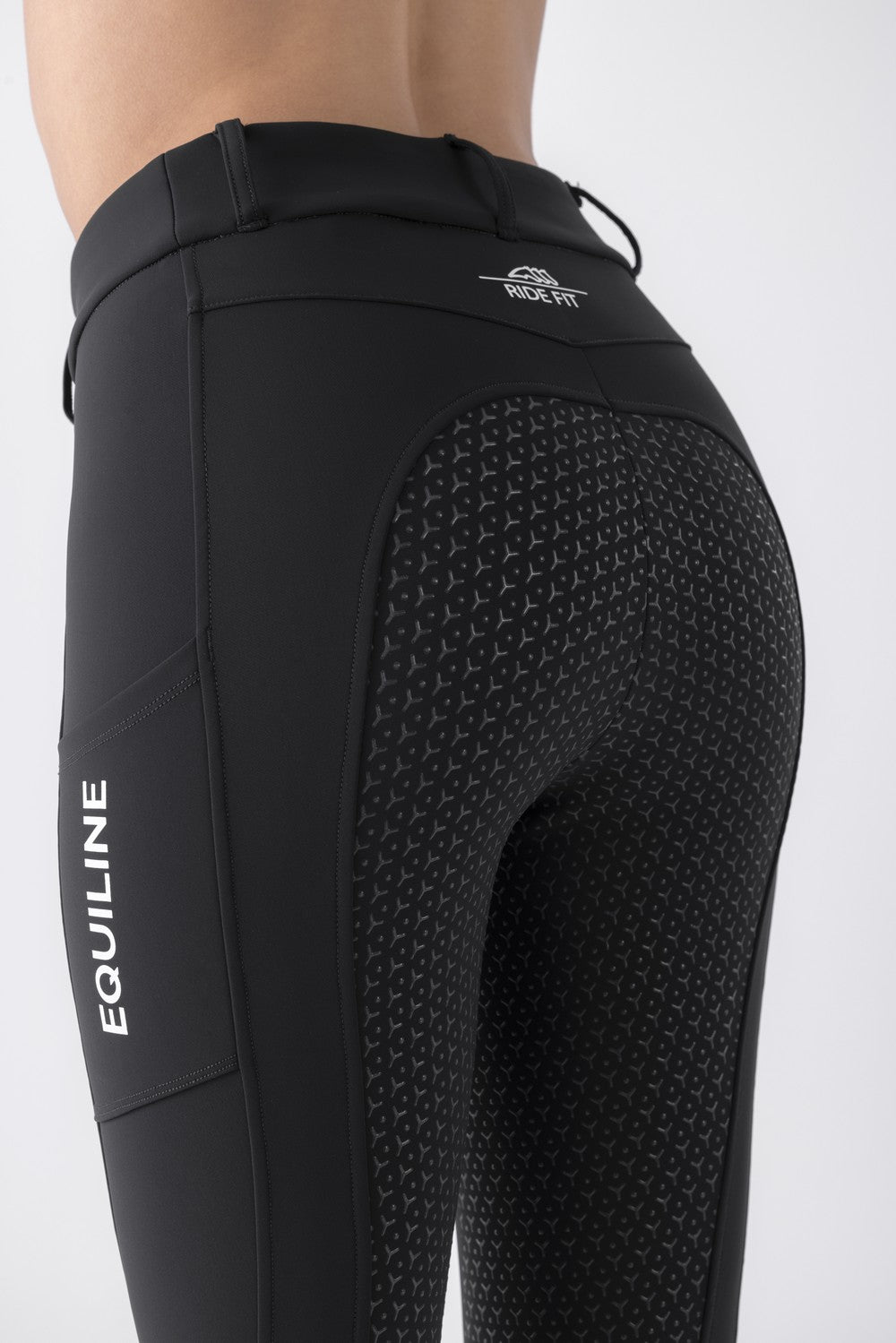 Equiline Pull on winter riding breeches full grip ladies Cirtef Black