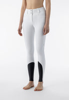 Equiline rijbroek dames knie grip hoge band Crystalek Wit
