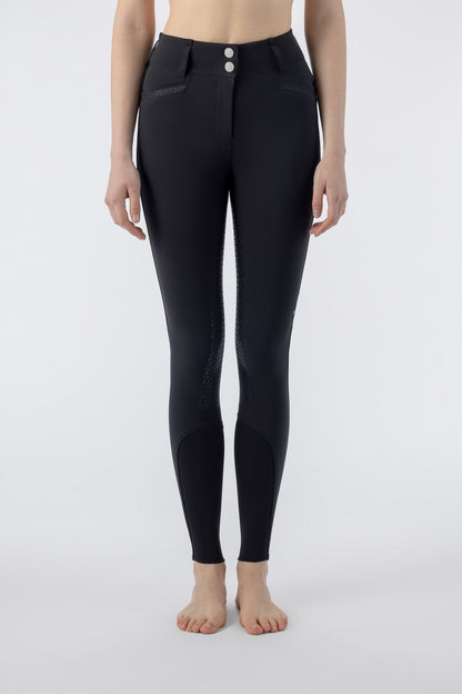 Equiline riding breeches women full grip high waist Crystalef Black