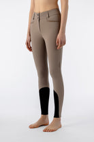 Equiline rijbroek dames full grip hoge band Crystalef Taupe Taupe