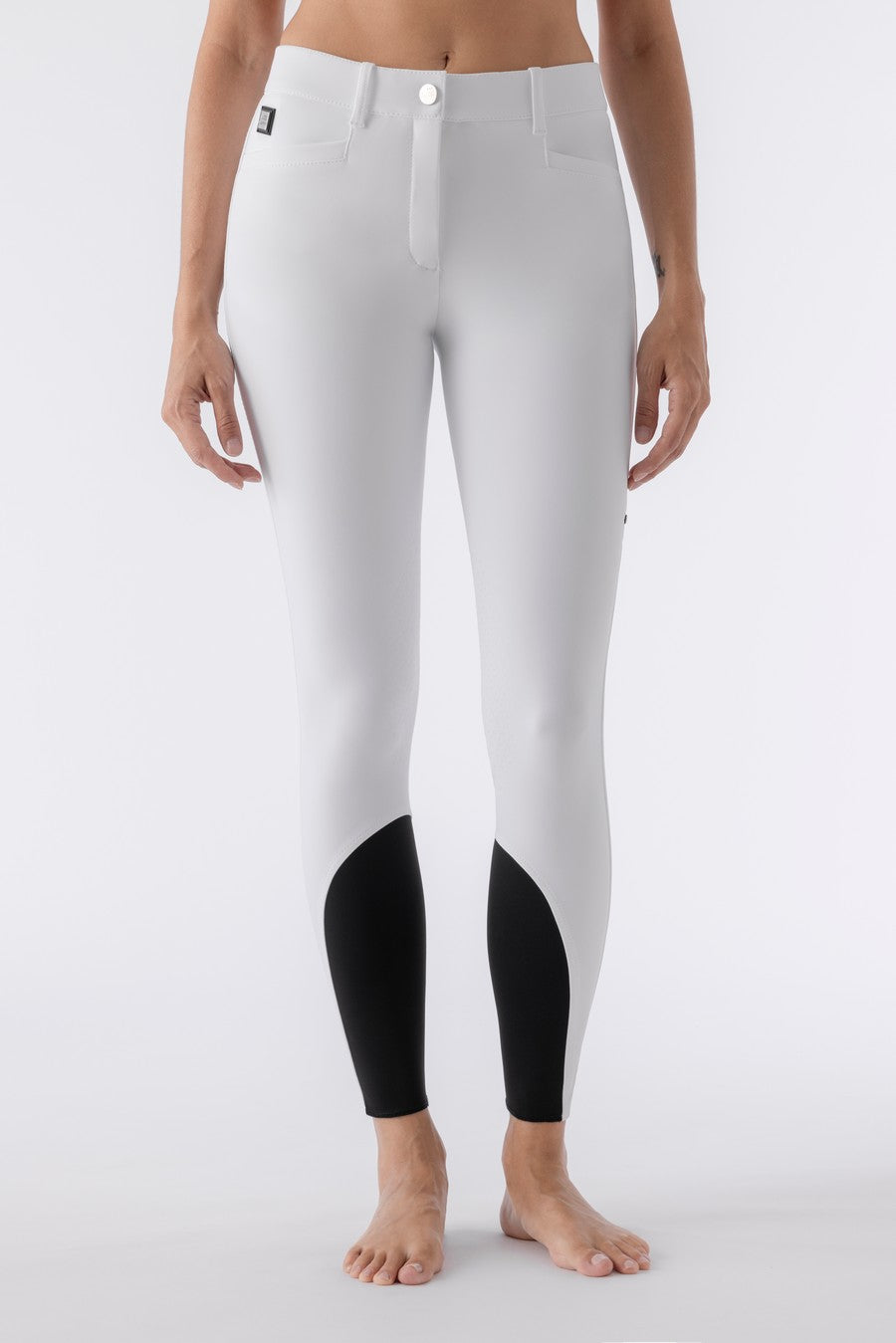 Equiline riding breeches ladies knee grip Atirk White