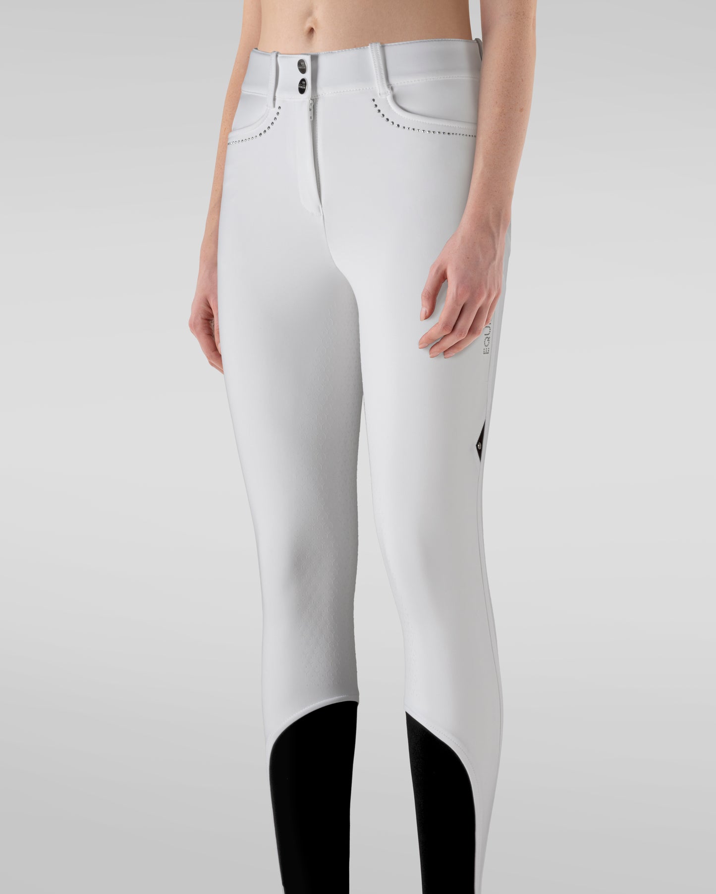 Equiline riding breeches women full grip high waistband Gorgafh White