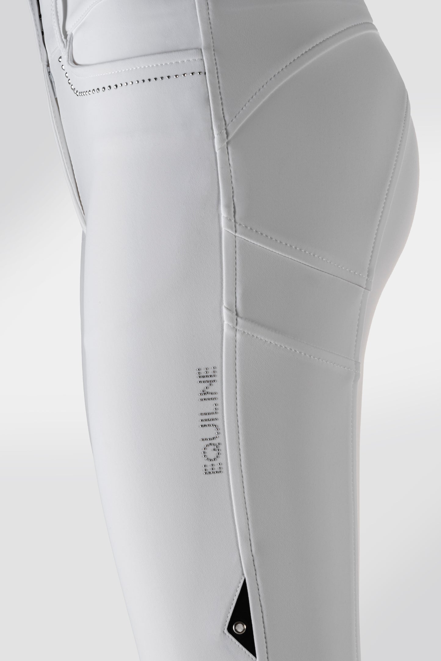 Equiline riding breeches women full grip high waistband Gorgafh White