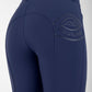 Equiline Riding Breeches Winter Knee Grip Women Cornek Logo Navy Peony