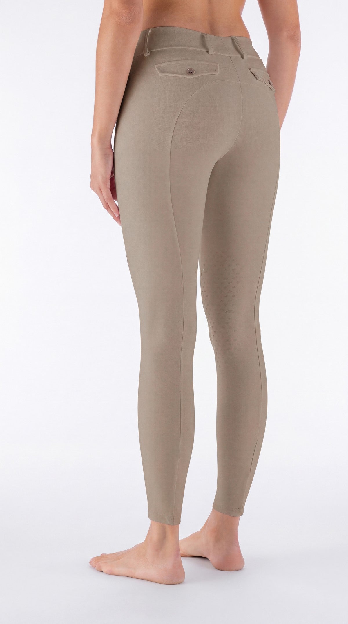 Equiline Women's High Waist Knee Grip Riding Leggings Eqleggykh Greige
