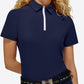 RG Training Zip Polo jersey short sleeve ladies Bright Blue