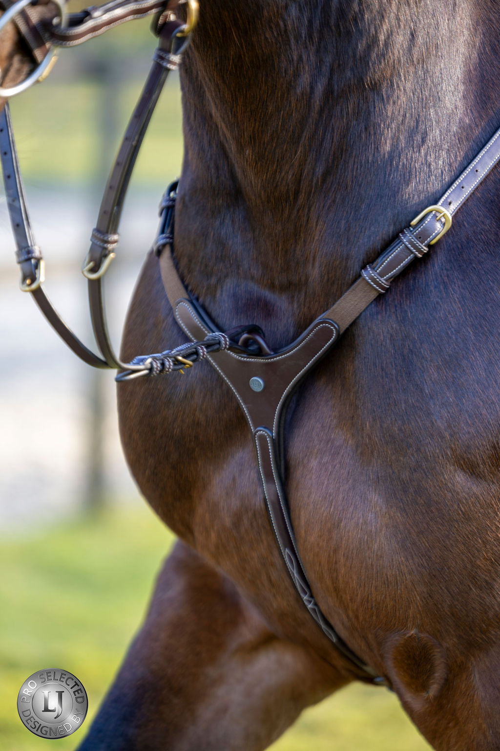 LJ Leathers Pro Selected Heritage 3-point hunting martingale Brown