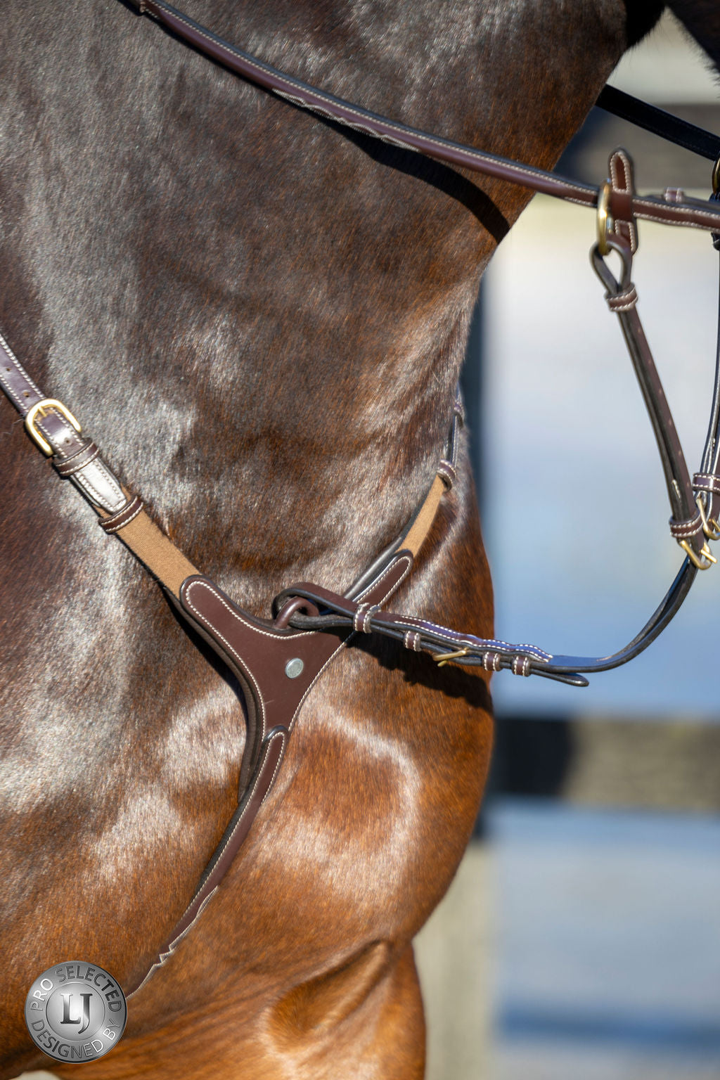 LJ Leathers Pro Selected Heritage 3-point hunting martingale Brown