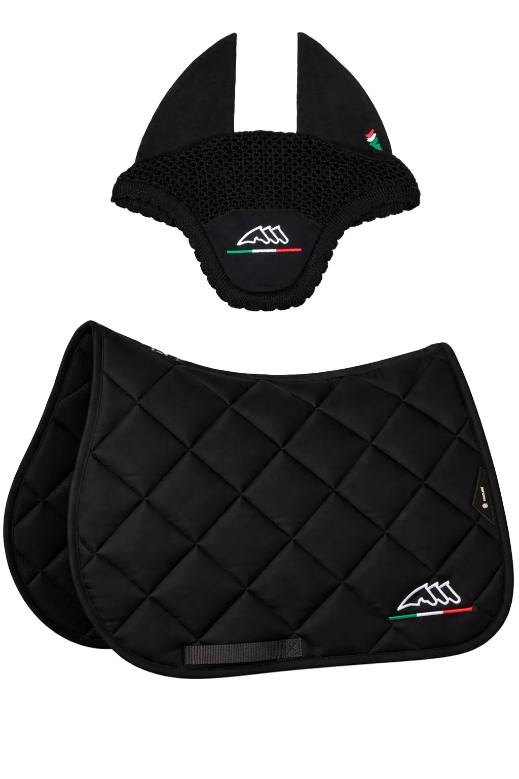 Equiline Set Zadeldek en vliegenmuts Rombo Logo IT Zwart full