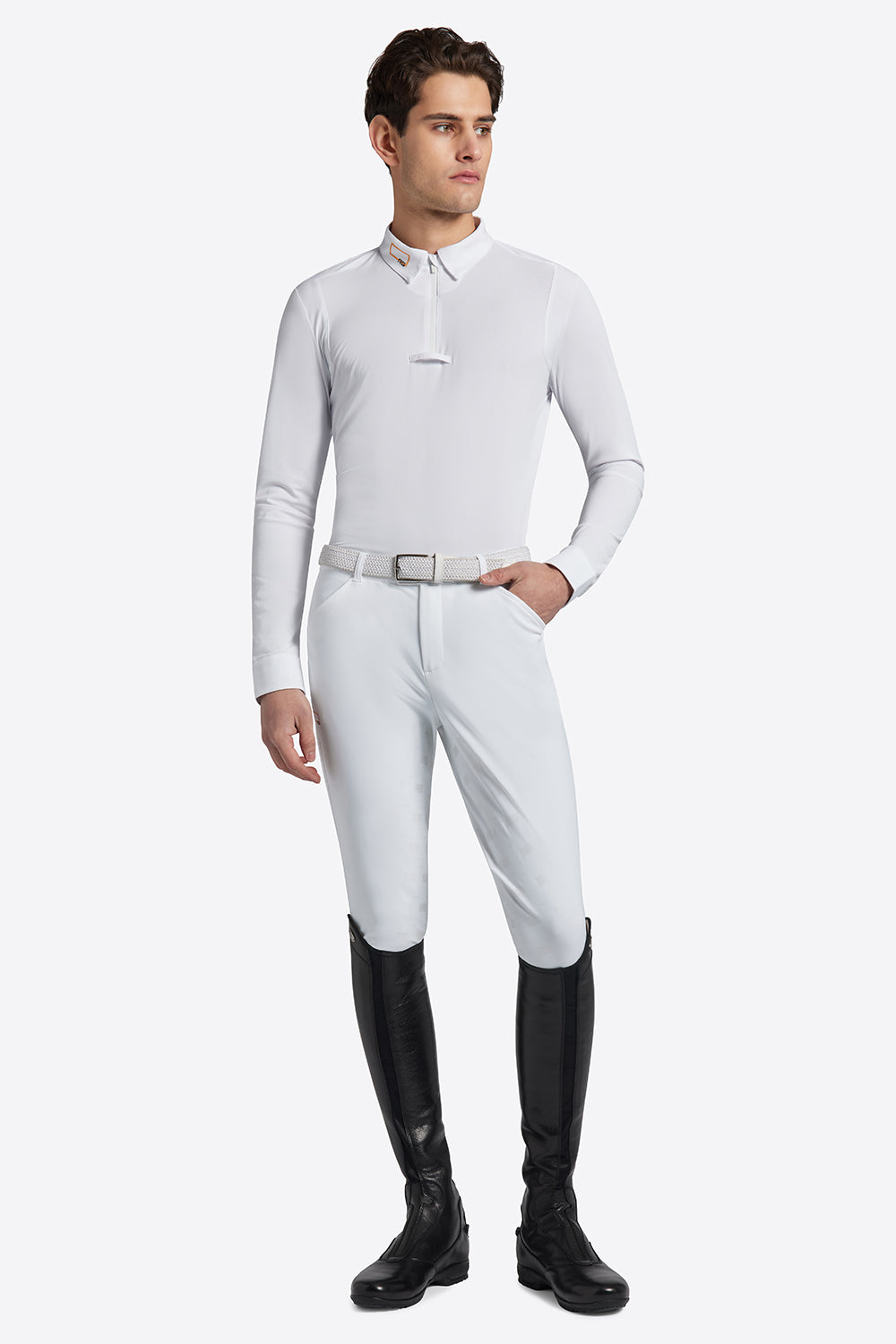 RG Competition Shirt Zip Long Sleeves Men White