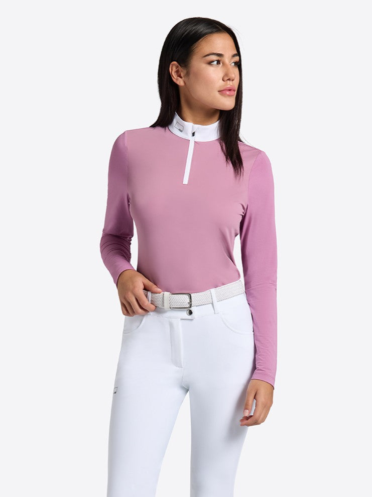 RG competition shirt Micro Perforated Jersey long sleeves women Pink