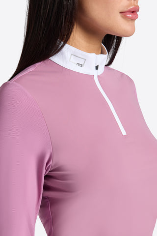 RG competition shirt Micro Perforated Jersey long sleeves women Pink