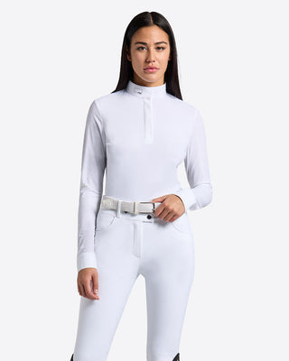 RG competition shirt Jacquard long sleeve women White