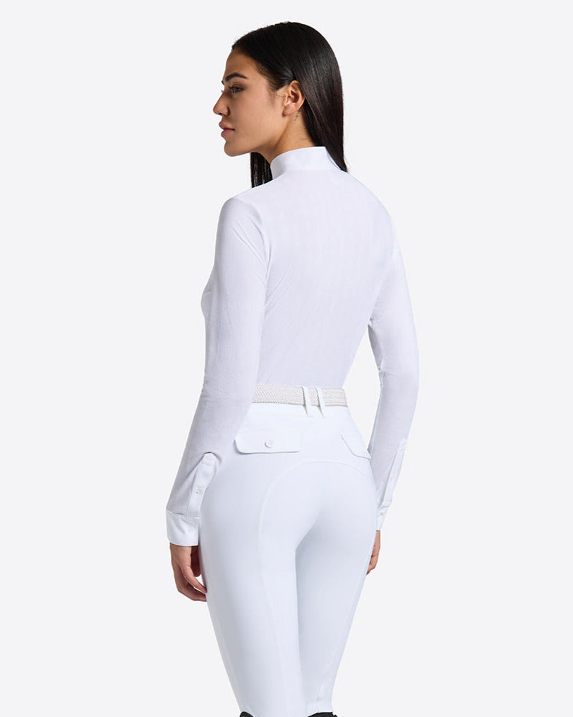 RG competition shirt Jacquard long sleeve women White