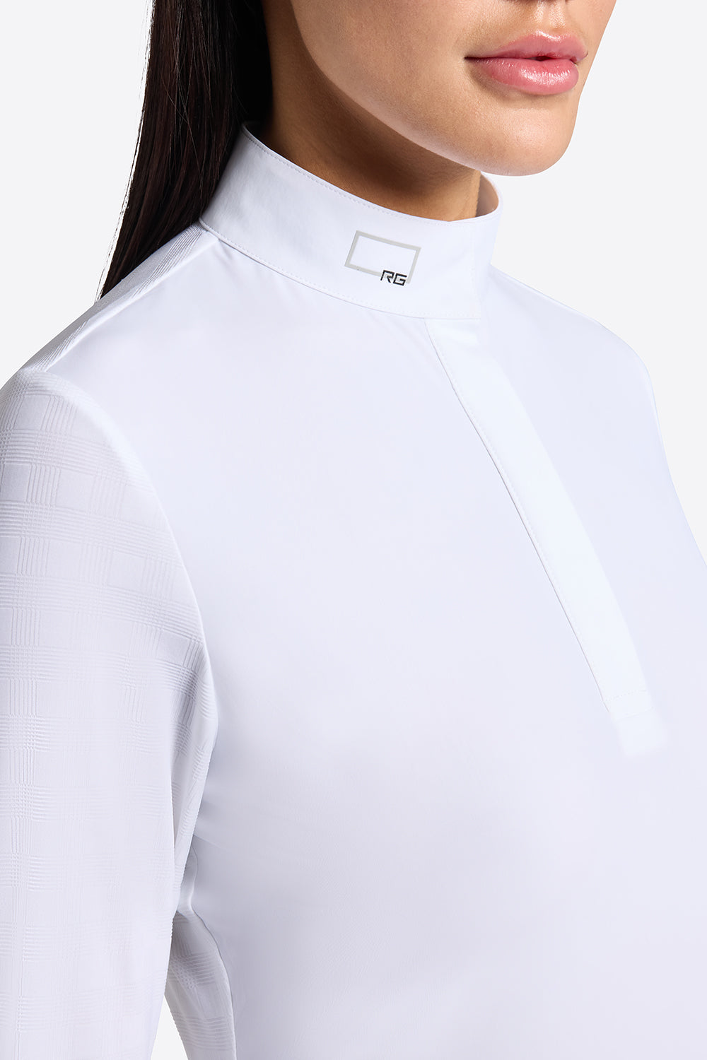 RG competition shirt Jacquard long sleeve women White