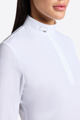 RG competition shirt Jacquard long sleeve women White