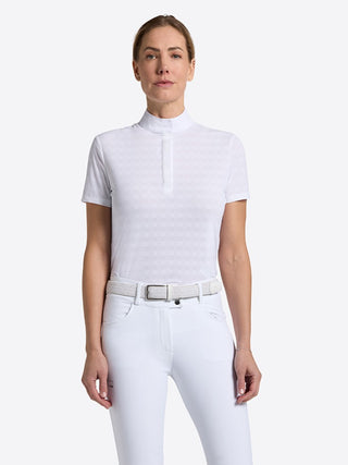 RG competition shirt Jacquard short sleeve women White