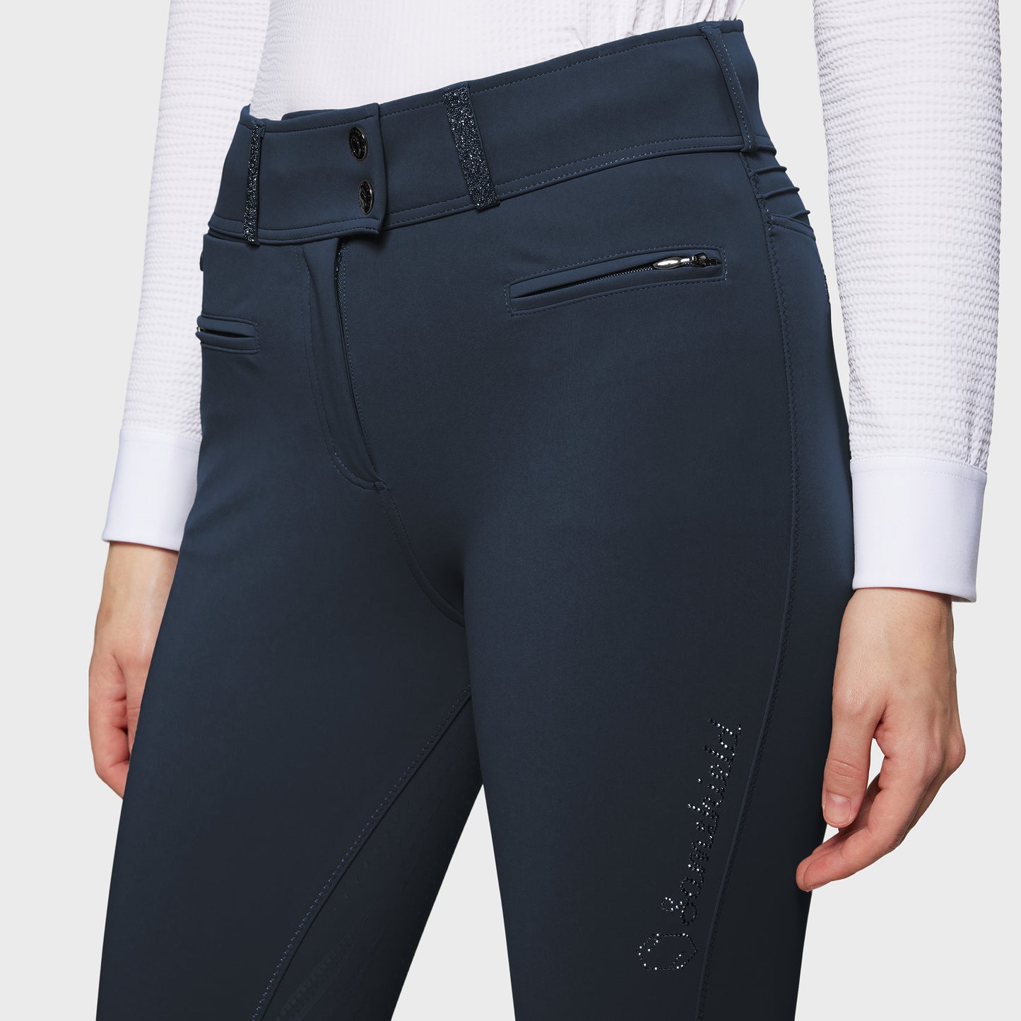Samshield Riding Breeches Full Grip Ladies Claranova Ultra High Waist Navy