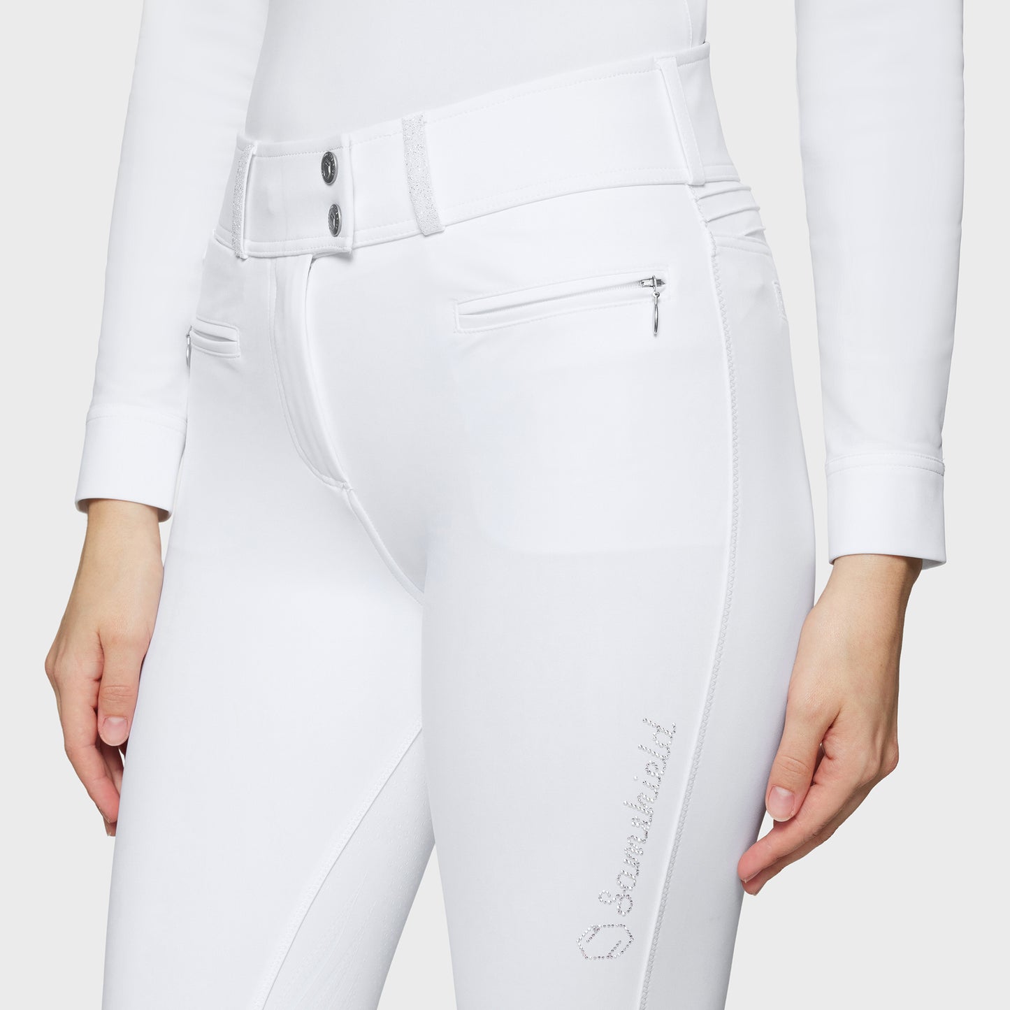 Samshield Riding Breeches Full Grip Ladies Claranova Ultra High Waist White