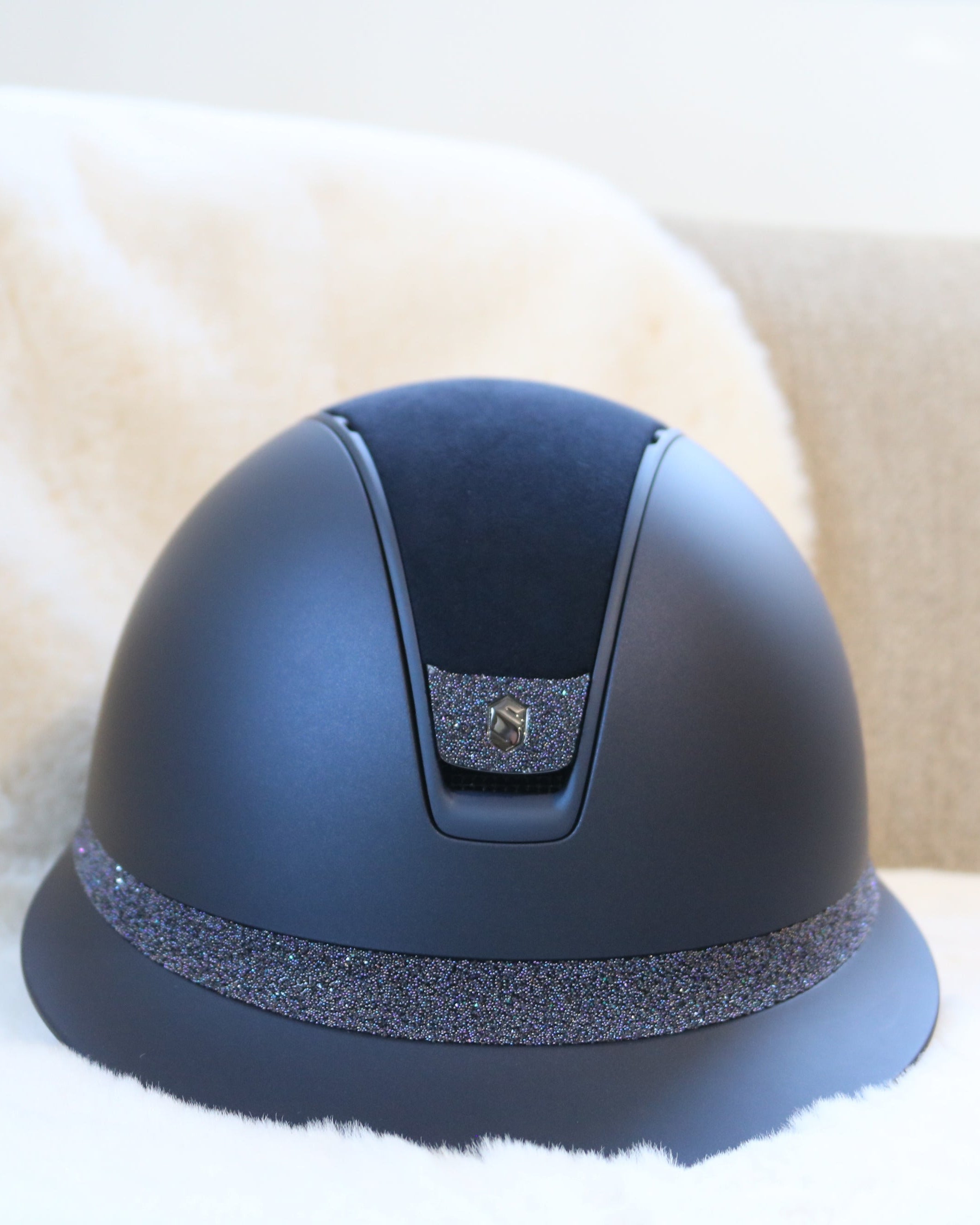 Samshield 2.0 Paardrijhelm Miss Shield Shadowmatt Alcantara Crystal Blazon FB Paradise Shine Navy