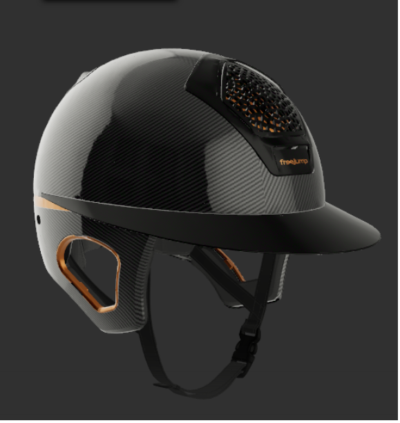 Freejump Helmet Voronoï with Temple Protection Carbon Gloss Bronze Black