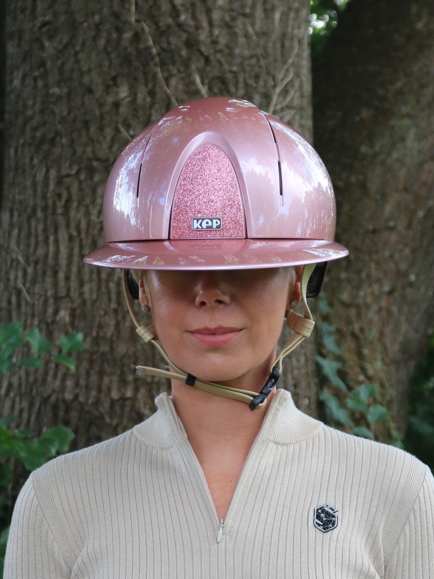 Kep Italia Paardrijhelm Smart Nova Polish Pink Polo Klep Star Insert Cream Kinband Roze