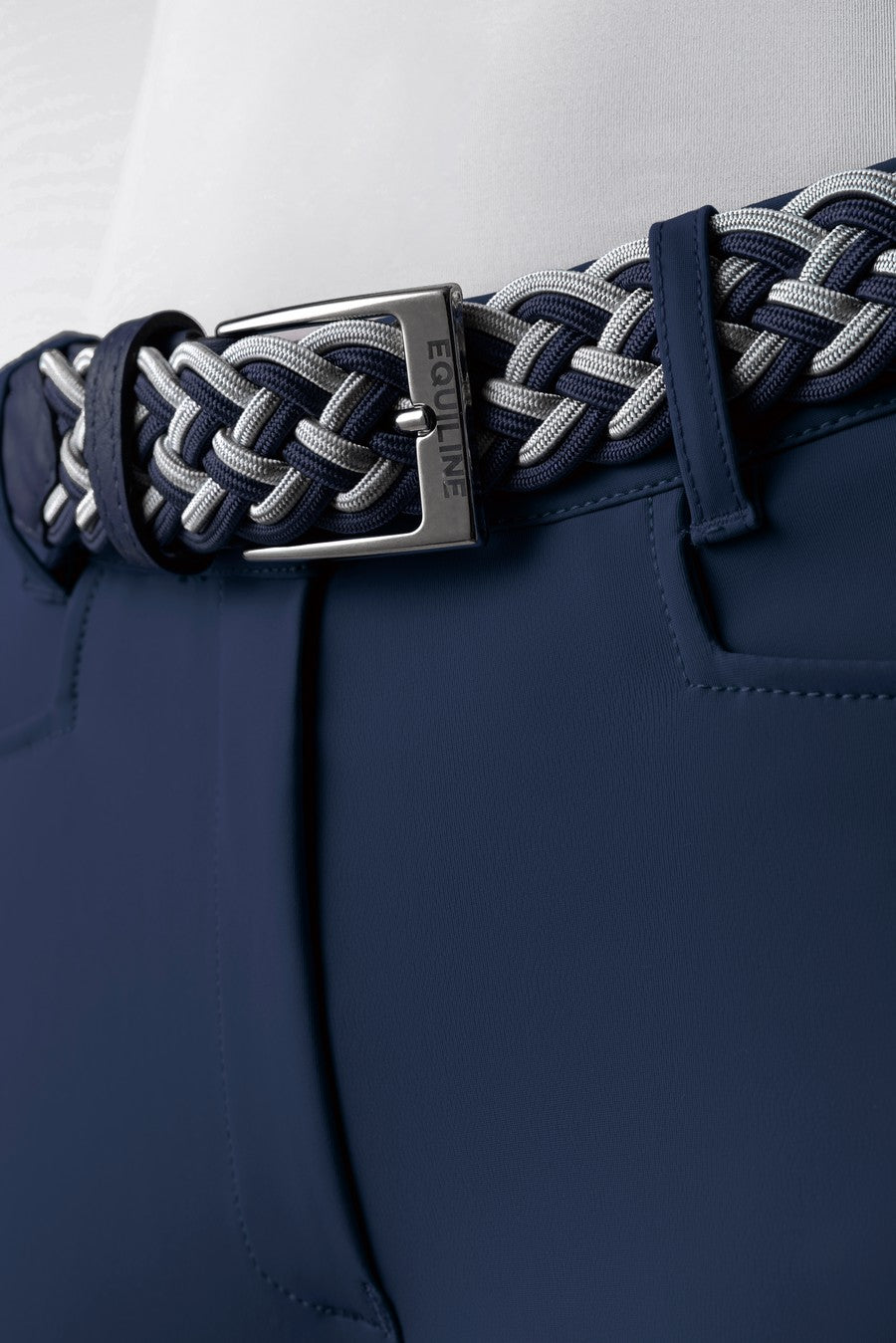 Equiline elastische gevlochten riem Egri Navy Navy