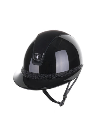 Samshield 2.0 Paardrijhelm Miss Shield Shadowglossy Ultra Fine Rock Blazon Frontal Band Zwart