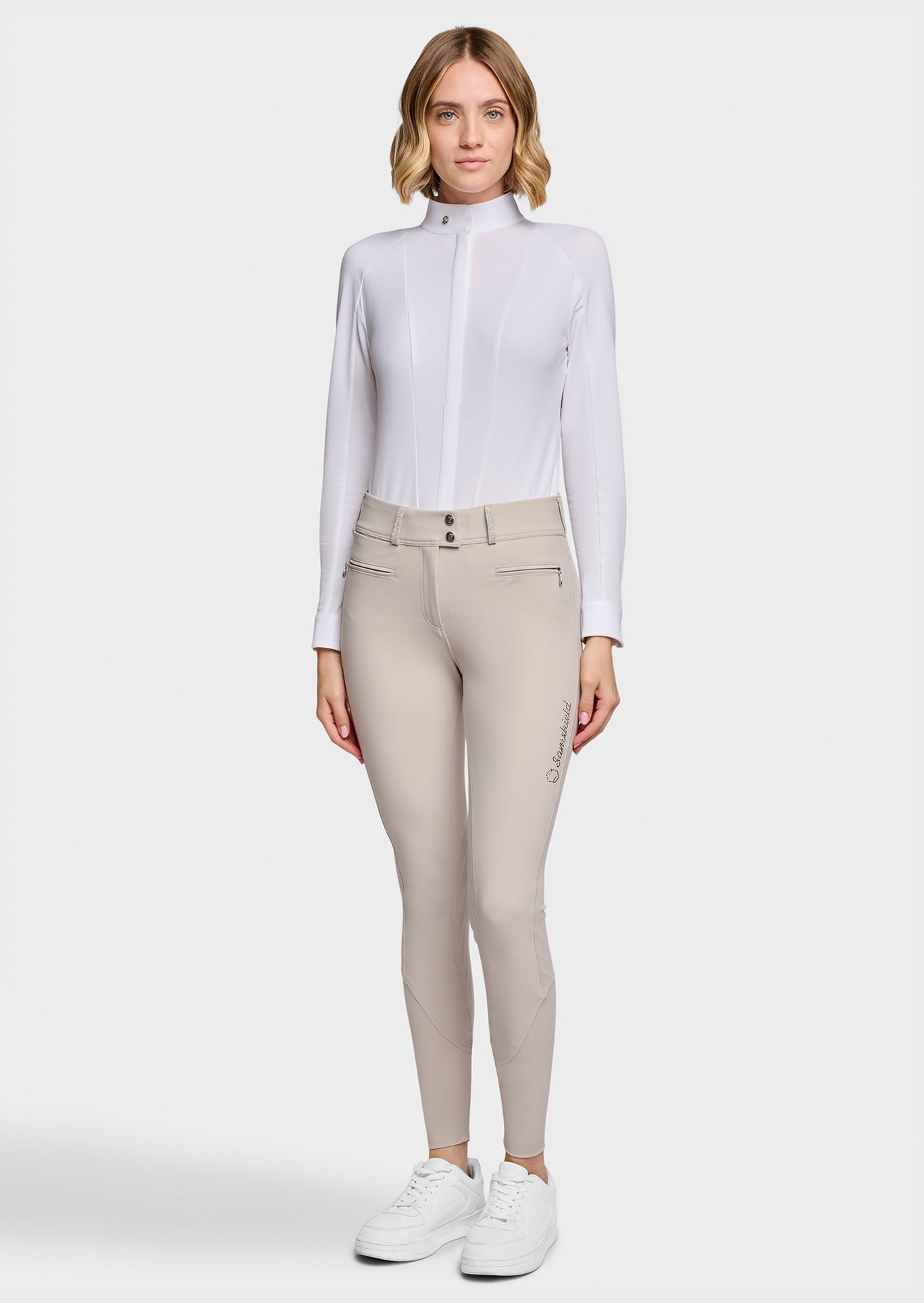 Samshield Breeches Knee Grip Women Clara Crystal Fabric Beige