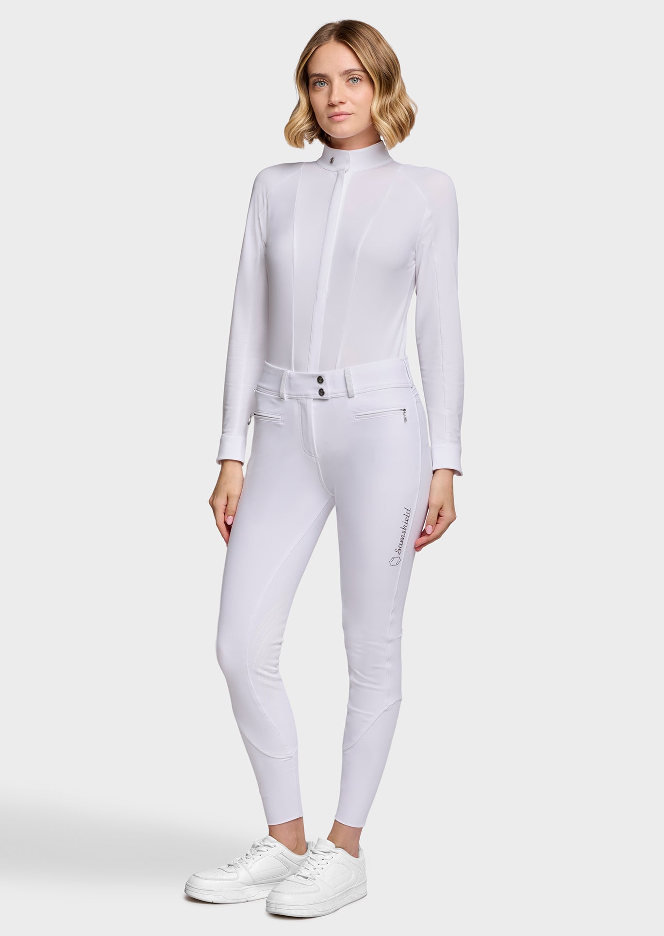 Samshield Breeches Knee Grip Women Clara Crystal Fabric White