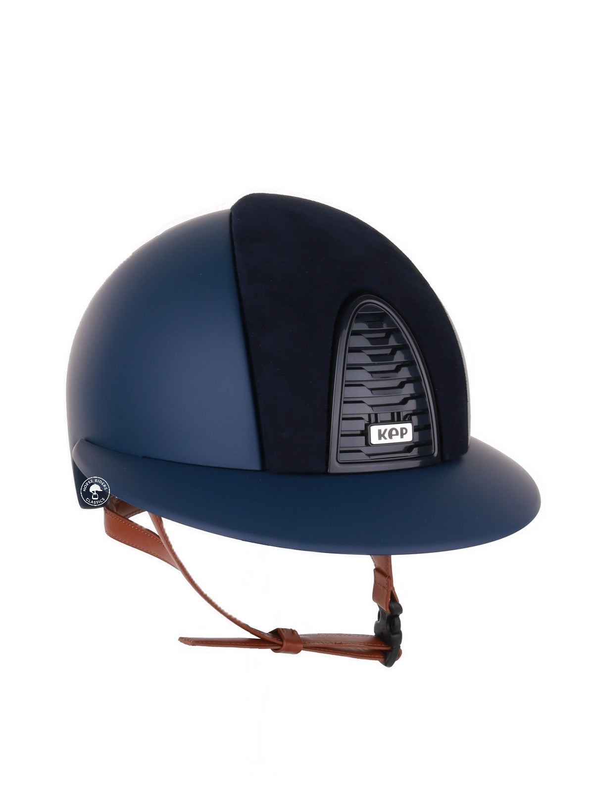 Kep Italia Riding Helmet Cromo 2.0  Matt Polo Peak Blue RAW Frame Beige Suede Insert Chin Strap