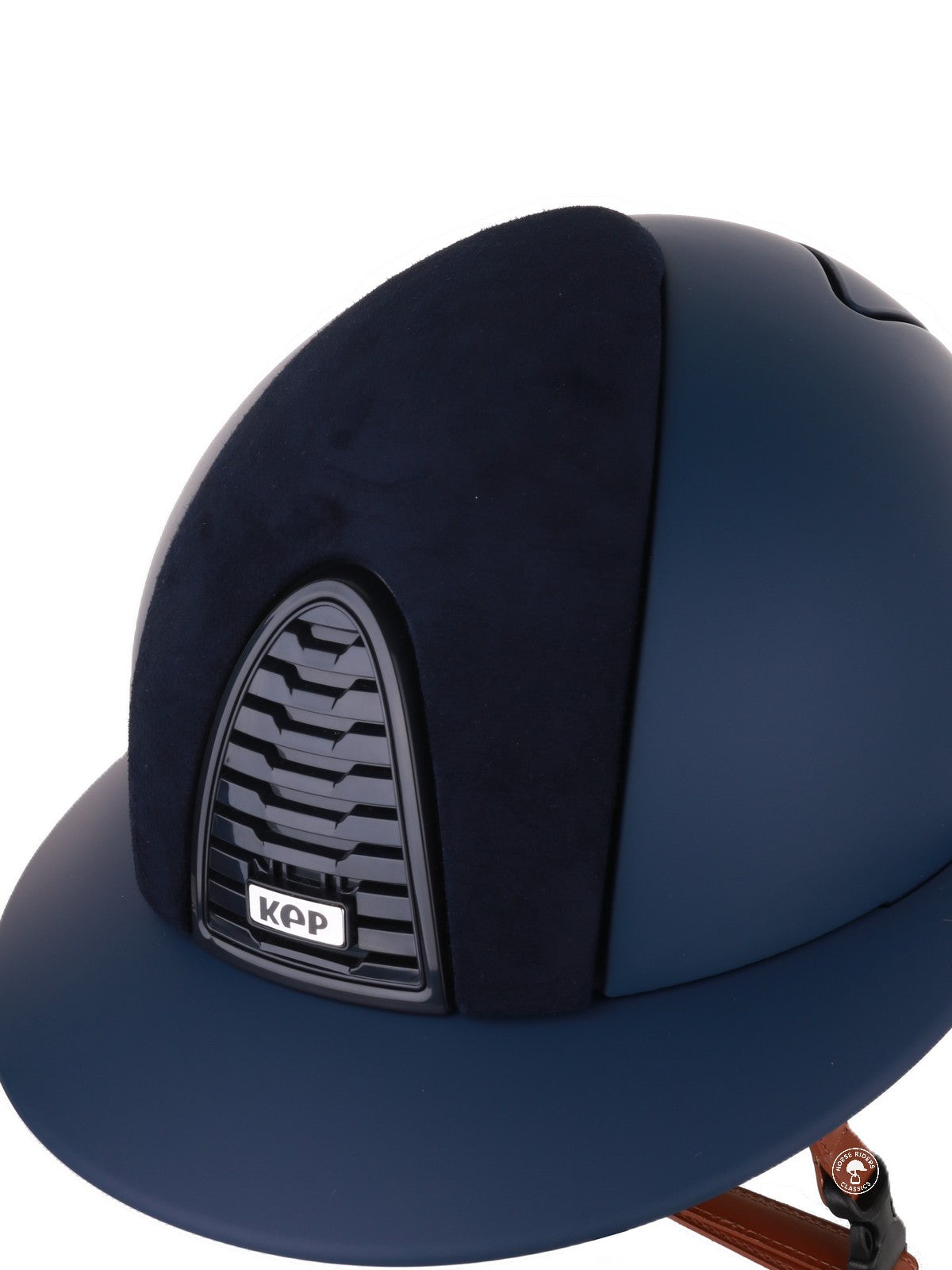 Kep Italia Riding Helmet Cromo 2.0  Matt Polo Peak Blue RAW Frame Beige Suede Insert Chin Strap