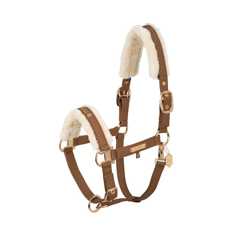 Eskadron Heritage 24-25 Halter Faux Leather Double Pin Almond