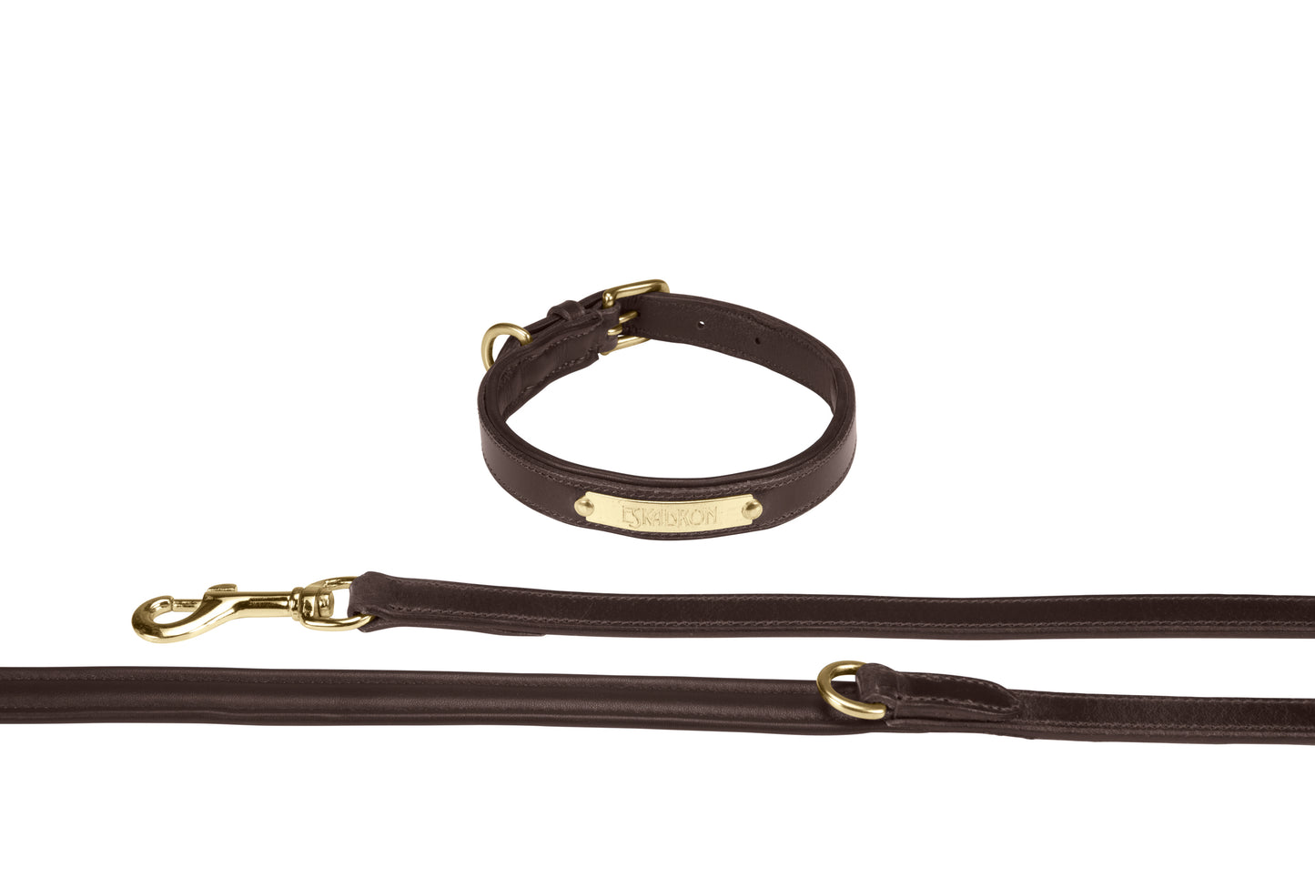 Eskadron E-Dog leather collar and dog leash Brown