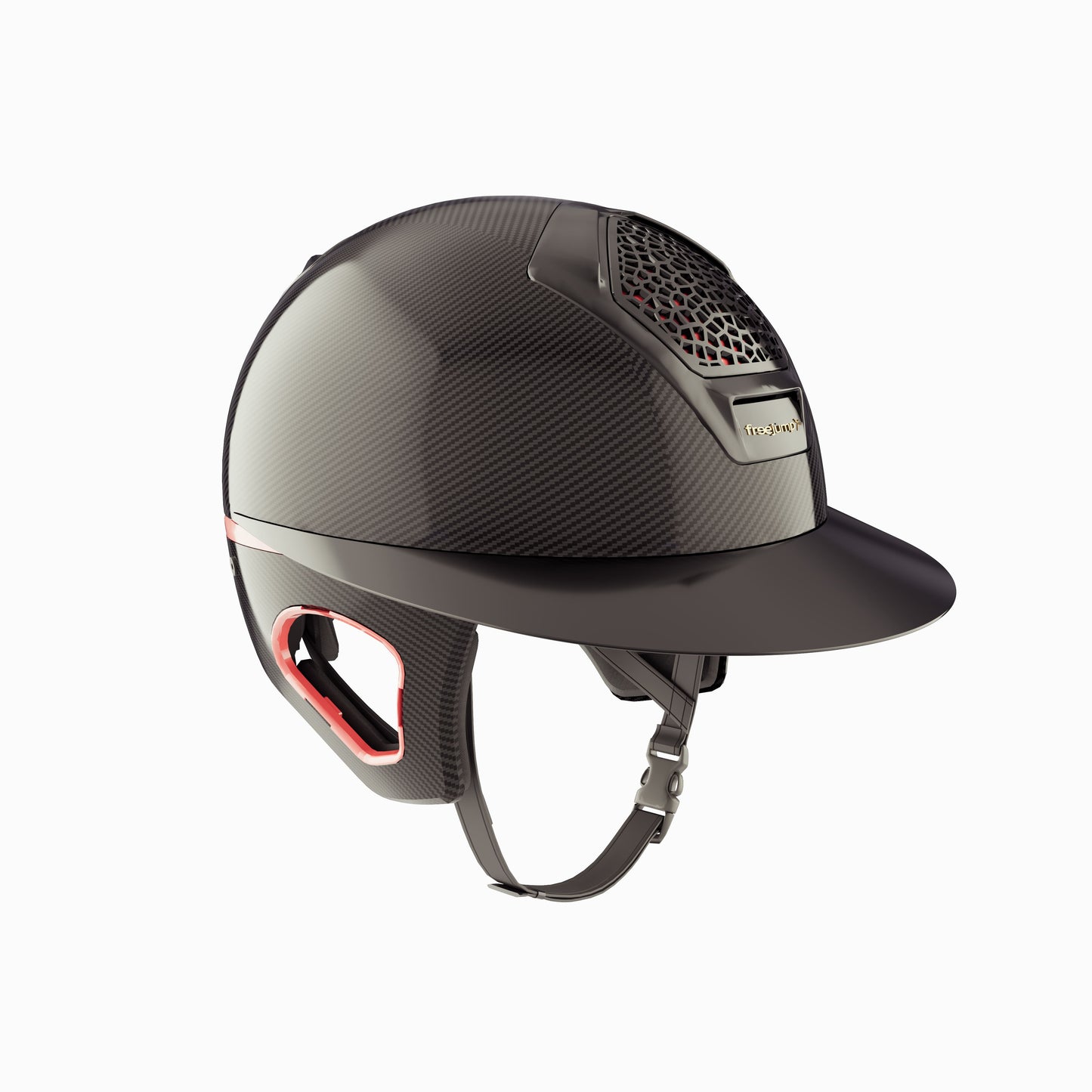 Freejump Helmet Voronoï with Temple Protection Carbon Gloss Rosé Gold Black