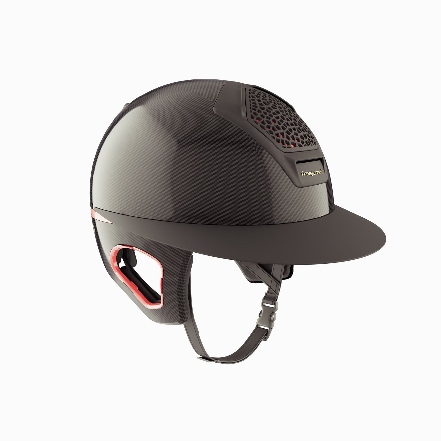 Freejump Helmet Voronoï with Temple Protection Carbon Gloss Matt Rosé Gold Black