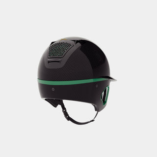 Freejump Helmet Voronoï with Temple Protection Carbon Gloss Emerald Green Black