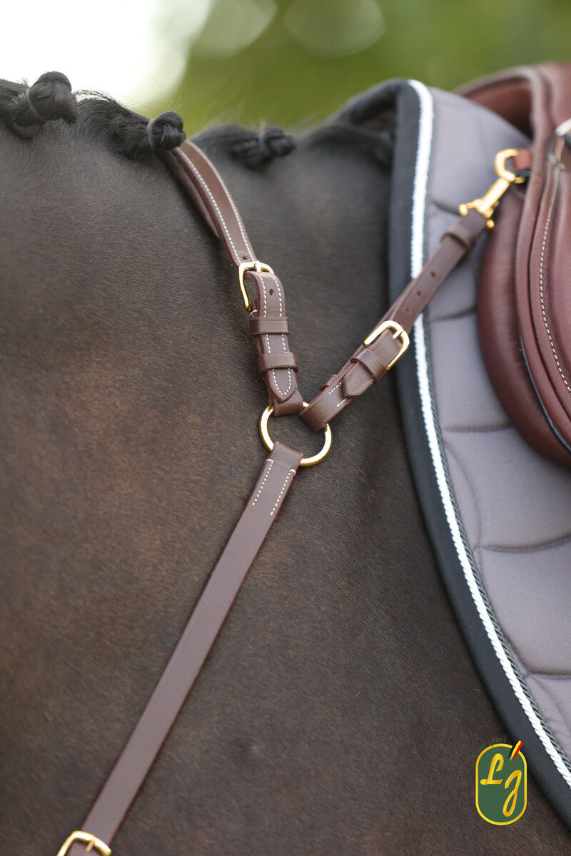 LJ Leathers New Pro breastplate with bridge Brown