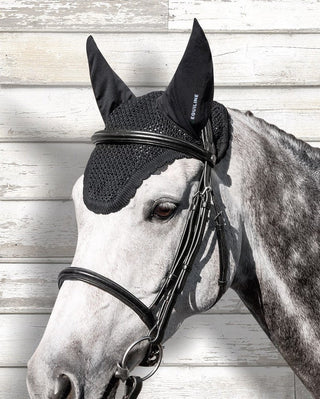 Equiline fly veil elastic ears Kim Black