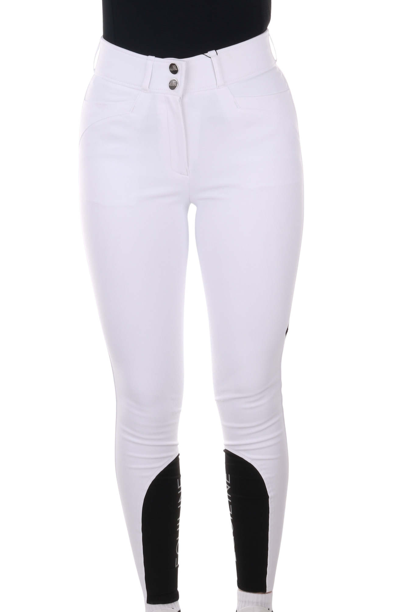 Equiline riding breeches women knee grip high waistband Edrikh White