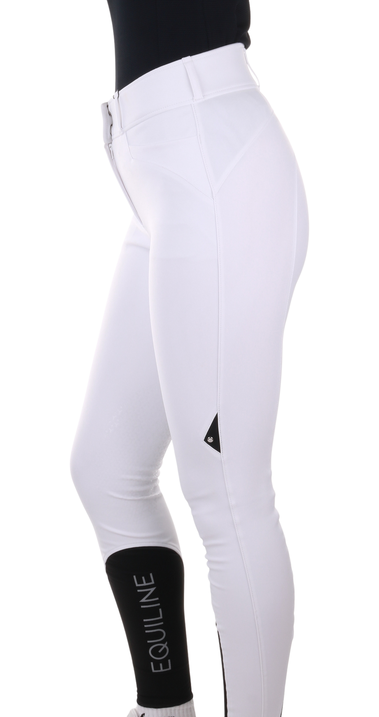 Equiline riding breeches women knee grip high waistband Edrikh White