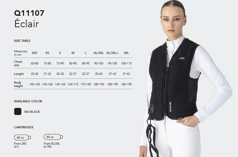 Equiline Airbagvest Aerix Strass Zwart