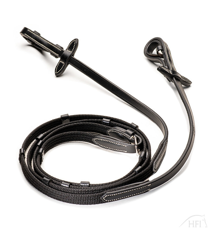 HFI Web Reins with Leather Stops