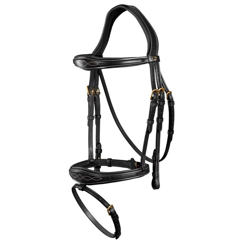 Dyon D Collection anatomic flash noseband bridle Black