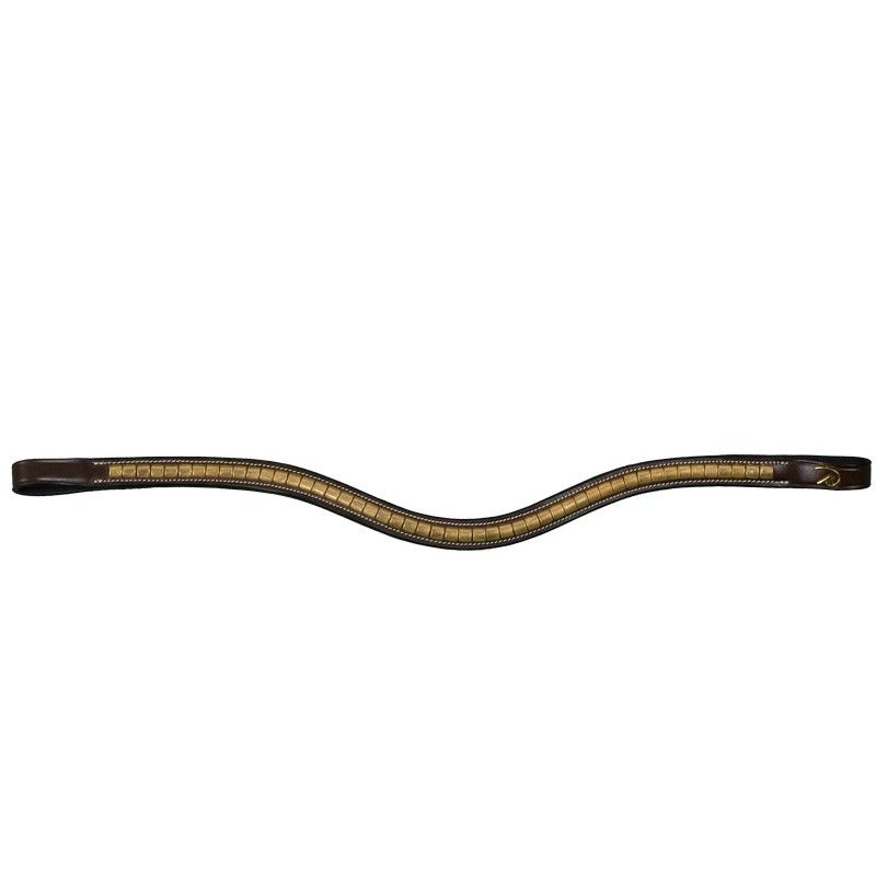 Dyon D Collection V Brass clincher browband Brown